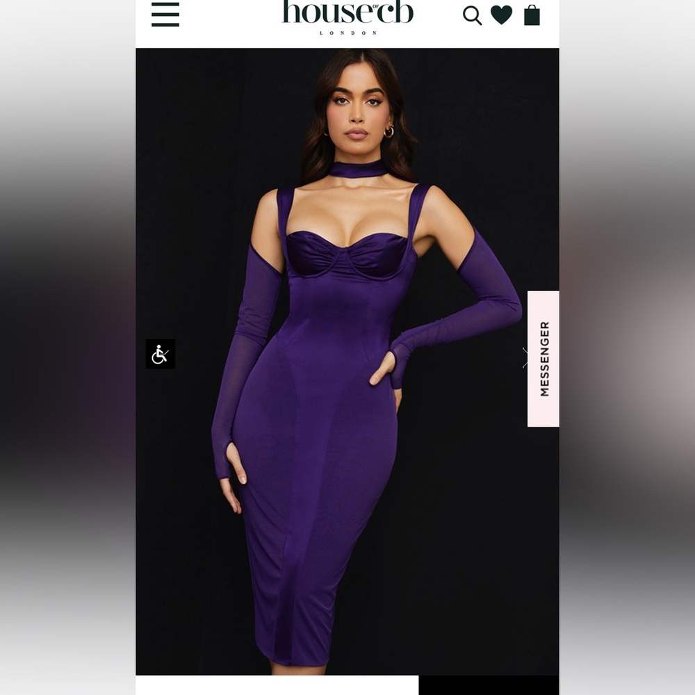 House of cb TALKIA grape corset midi dress NWT size s